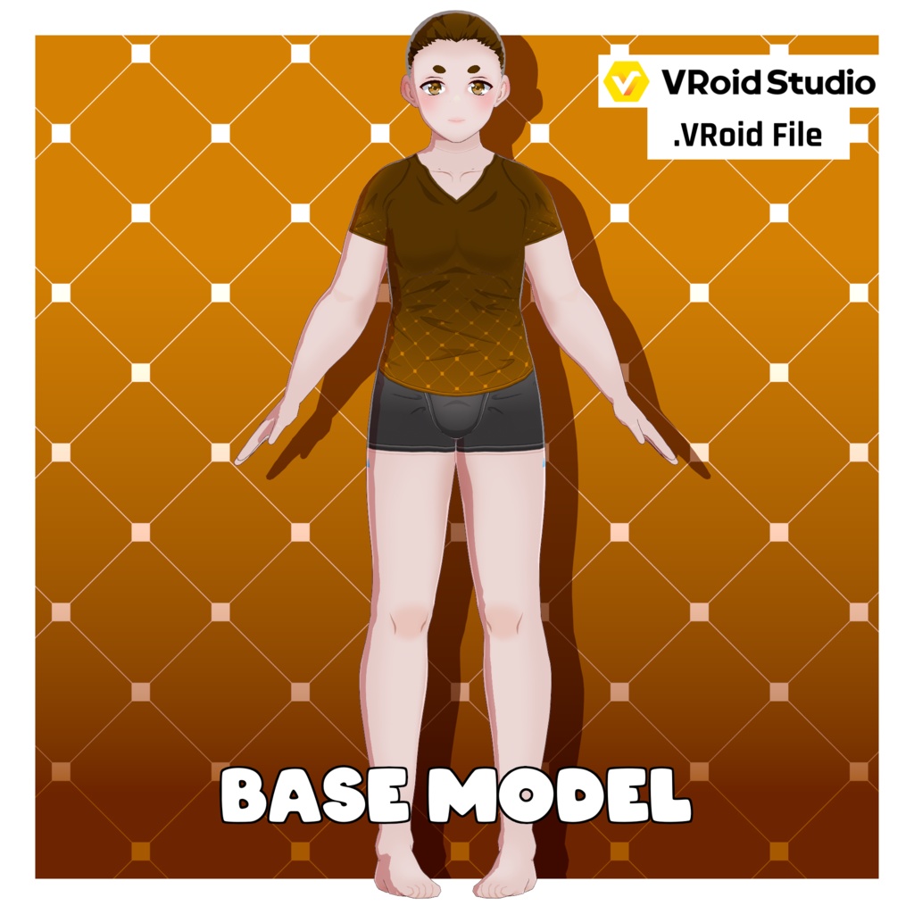 アニメ体型プリセット – ティーンボーイ・ぽっちゃり【VRoid】 (Anime Base – Teen Boy Chubby)