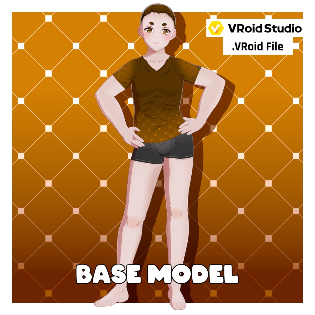 アニメ体型プリセット – ティーンボーイ・ぽっちゃり【VRoid】 (Anime Base – Teen Boy Chubby)