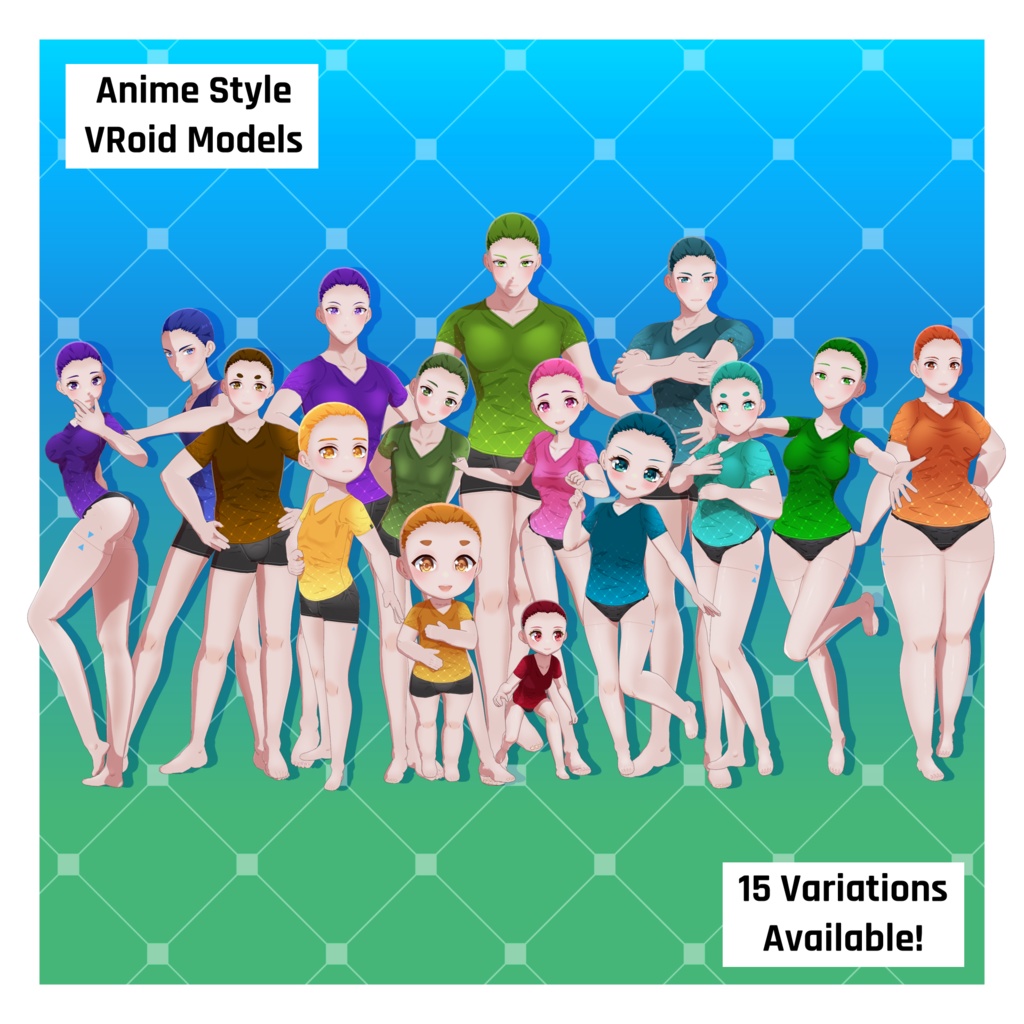 アニメ体型プリセット – 女性・ぽっちゃり【VRoid】 (Anime Base – Woman Chubby)