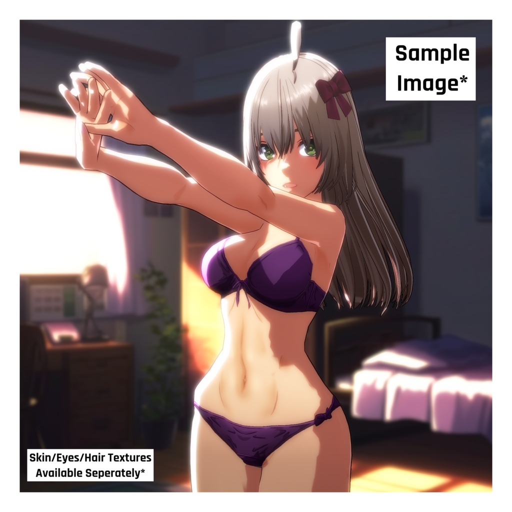 アニメ風ブラ&パンティテクスチャ – 10種類【VRoid】 (10x Anime Textured Bra & Panties)