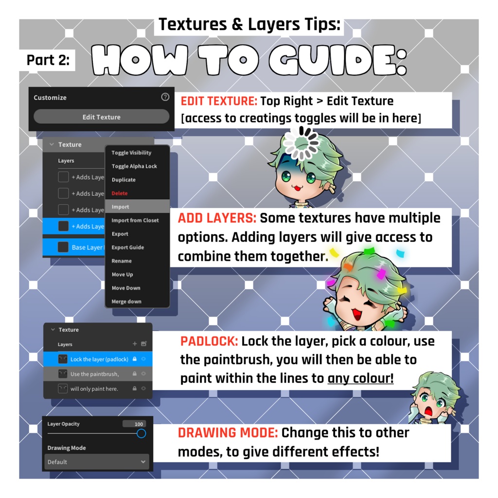 ビッグキャット耳&尻尾テクスチャセット【VRoid】 (Big Cats – Ears & Tails Texture Pack)