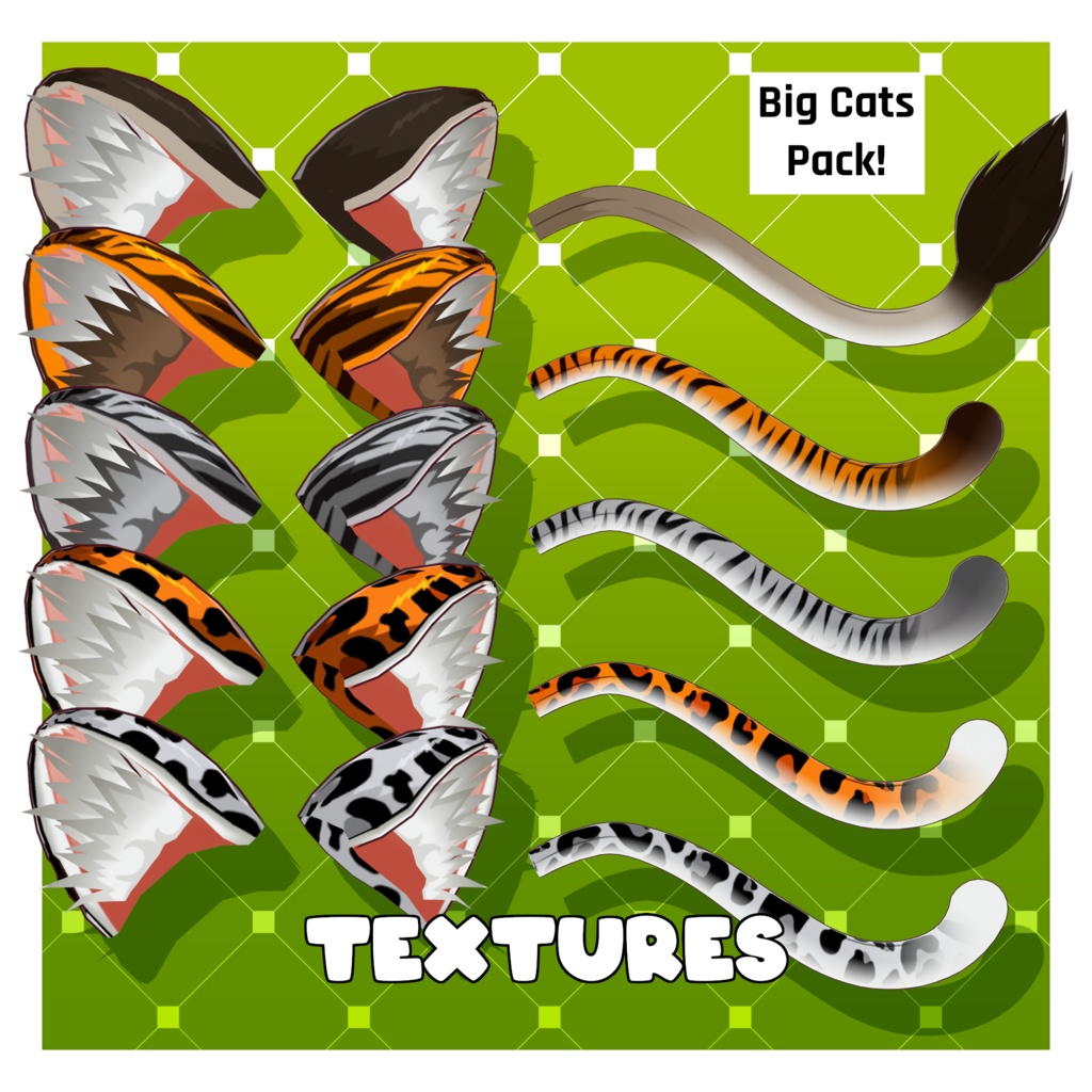 Big Cats - Ears & Tails Texture Pack [VRoid Texture/テクスチャ]