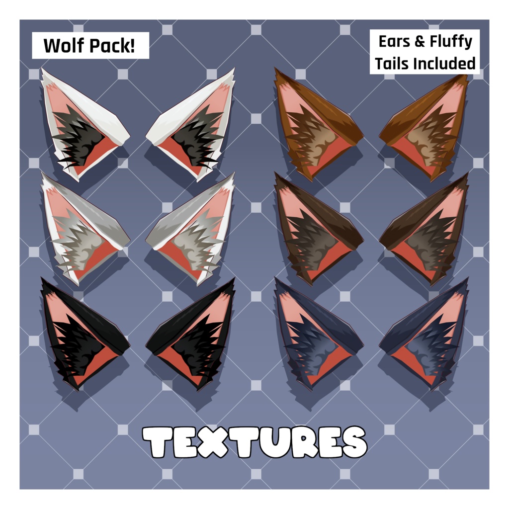 Wolf Pack - Ears & Tails [VRoid Texture/テクスチャ]