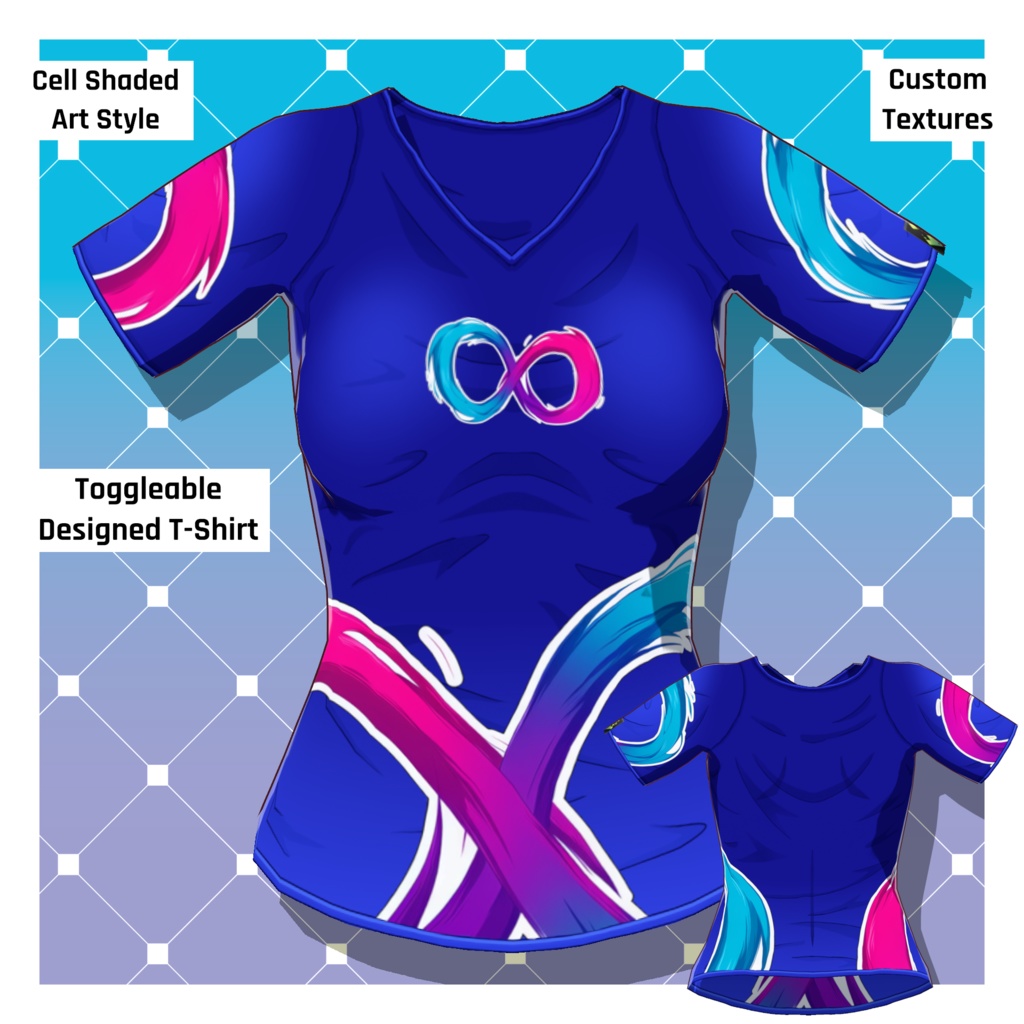 女性アニメTシャツ – 84種類【VRoid】 (84 x Female Anime T-Shirts)