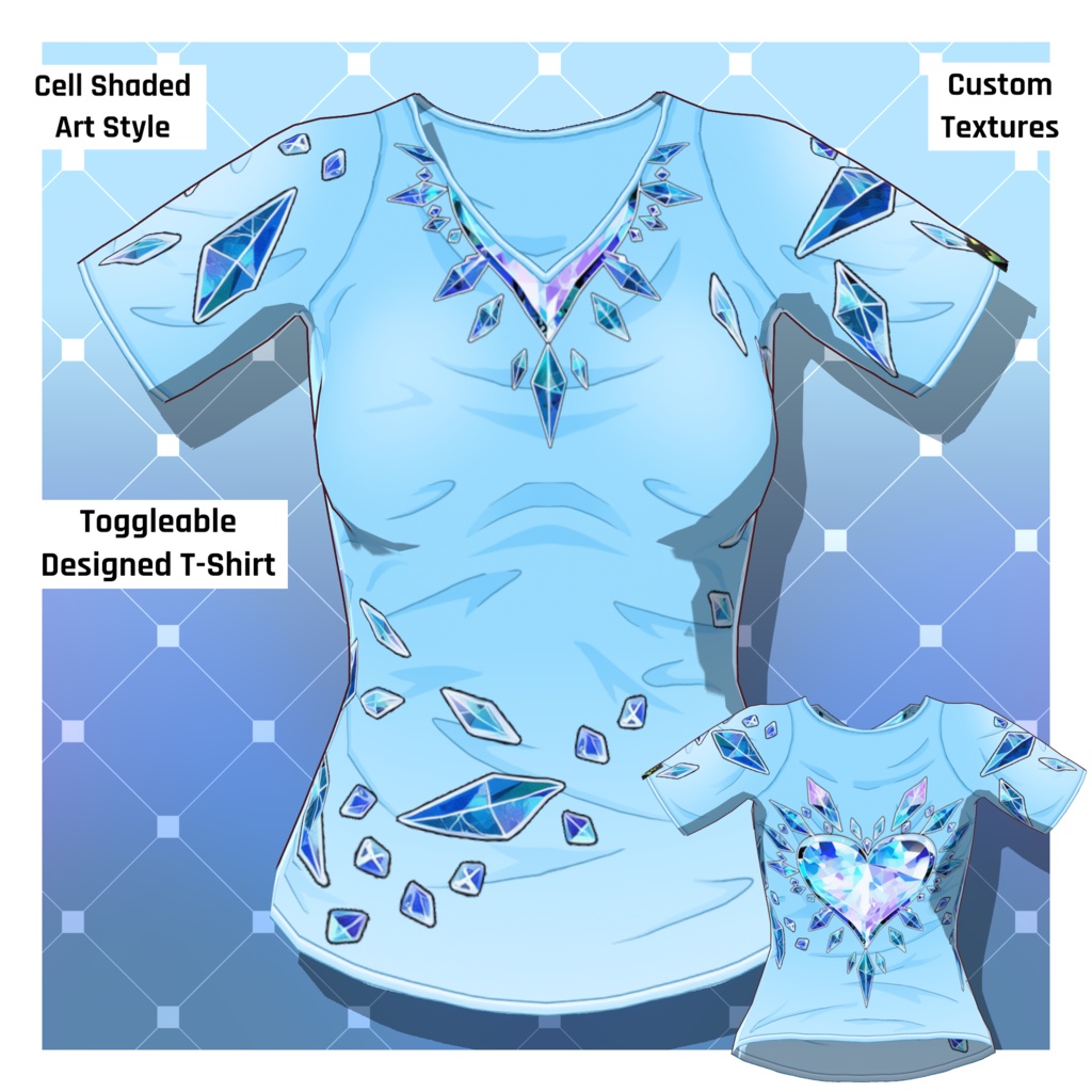 女性アニメTシャツ – 84種類【VRoid】 (84 x Female Anime T-Shirts)