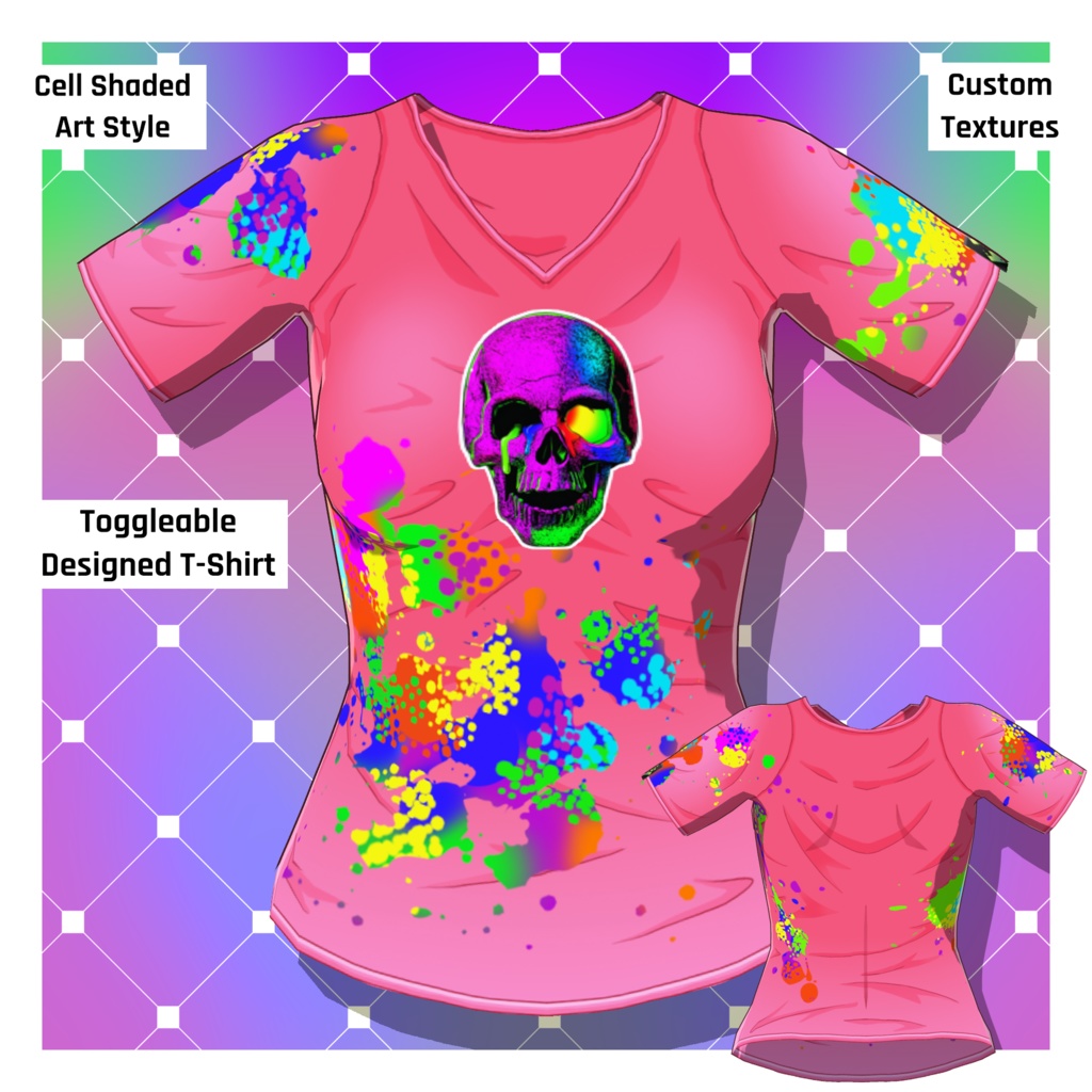 女性アニメTシャツ – 84種類【VRoid】 (84 x Female Anime T-Shirts)