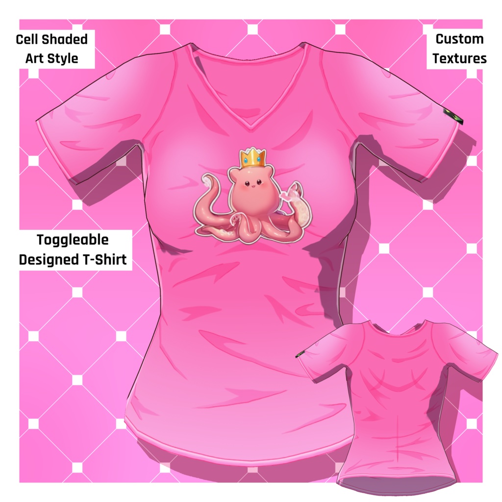 女性アニメTシャツ – 84種類【VRoid】 (84 x Female Anime T-Shirts)