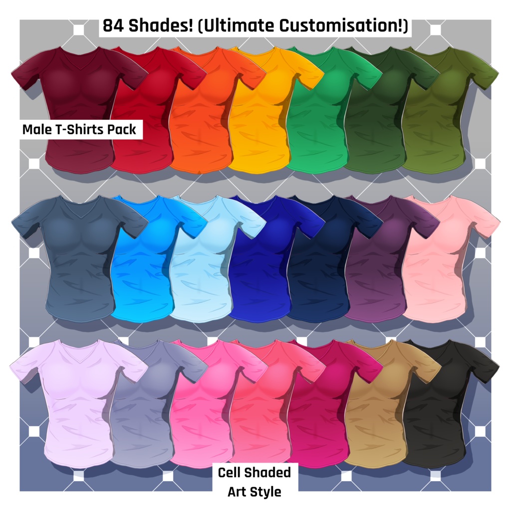 84 x Male - Anime T-Shirts [VRoid Texture/テクスチャ]