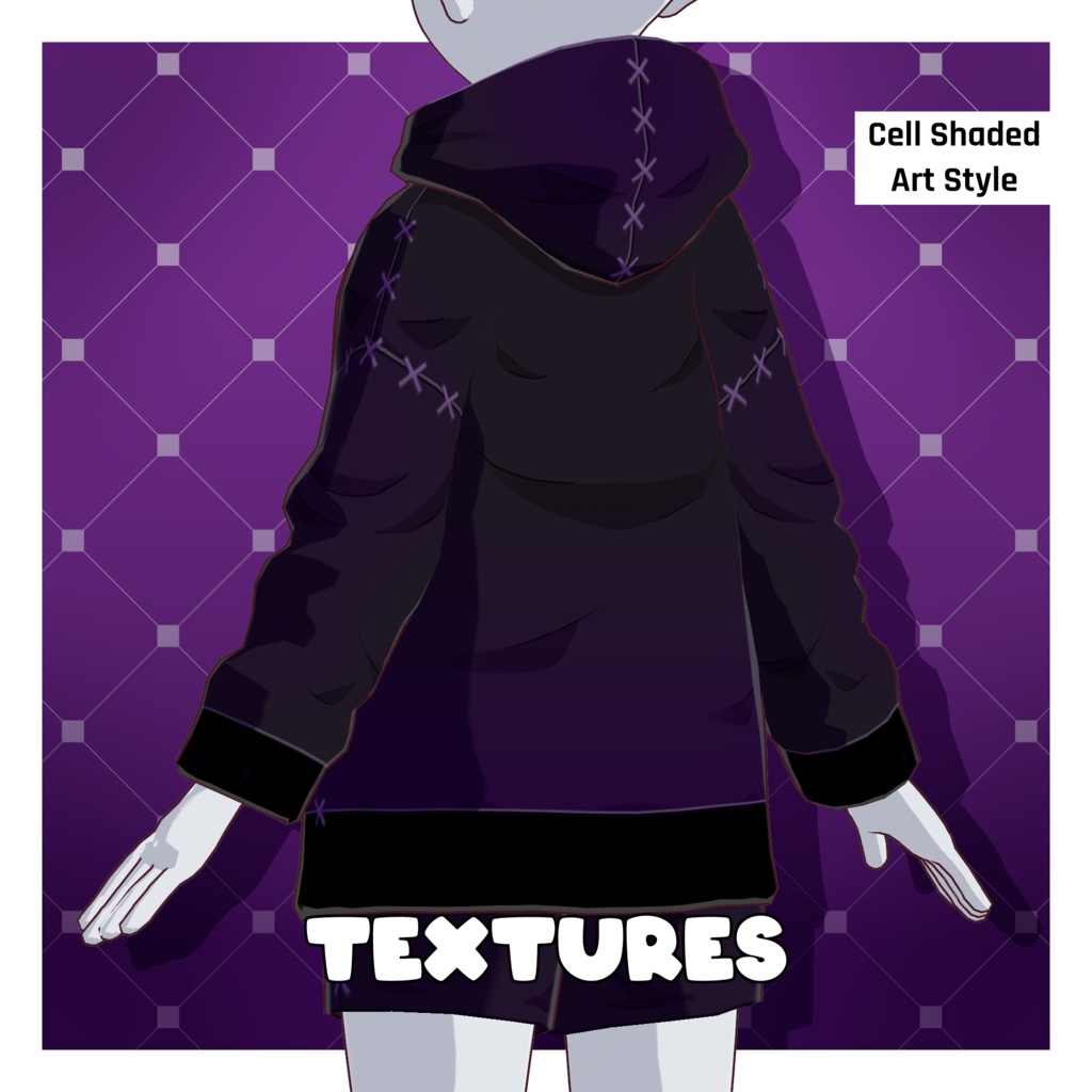 ハロウィンポケモンフーディセット – テクスチャ【VRoid】 (Hoodie Set – Spooky Pokémon Texture)