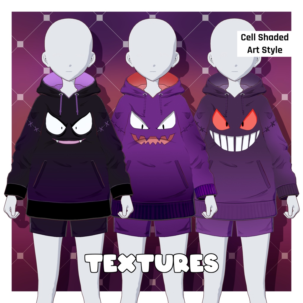 Hoodie Set - Spooky Pokemon [VRoid Texture/テクスチャ]