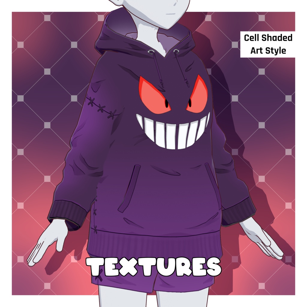 ハロウィンポケモンフーディセット – テクスチャ【VRoid】 (Hoodie Set – Spooky Pokémon Texture)