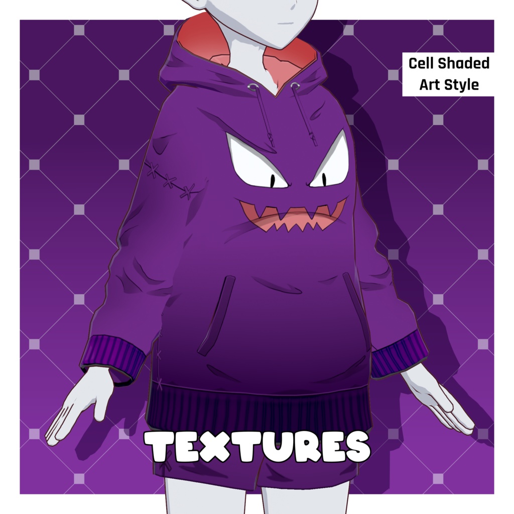 ハロウィンポケモンフーディセット – テクスチャ【VRoid】 (Hoodie Set – Spooky Pokémon Texture)