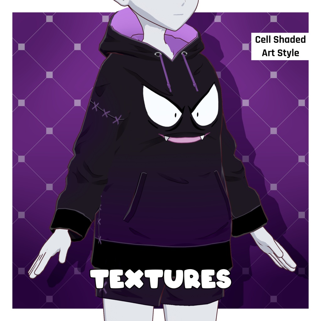 ハロウィンポケモンフーディセット – テクスチャ【VRoid】 (Hoodie Set – Spooky Pokémon Texture)