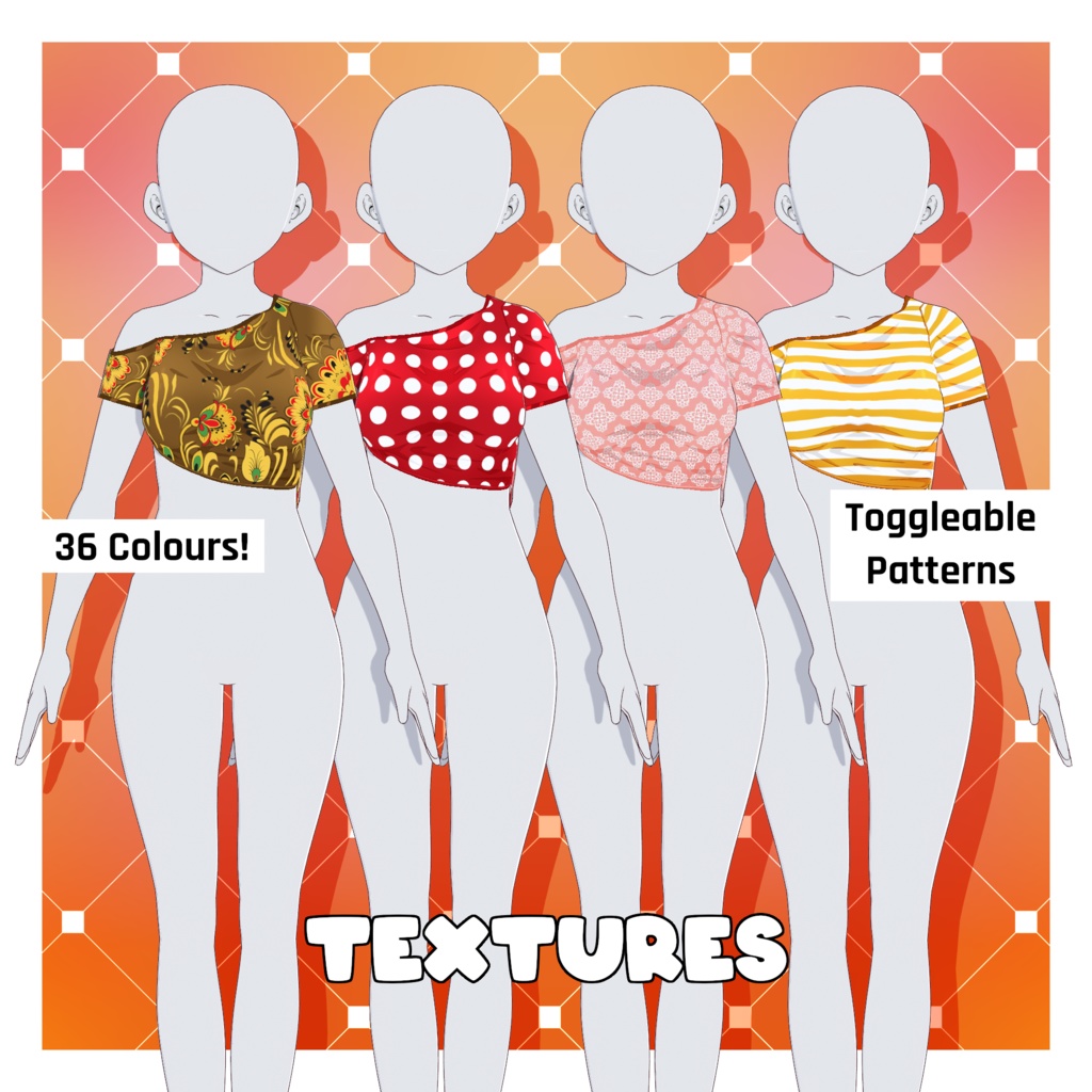Crop Top Designer Pack [VRoid Texture/テクスチャ]