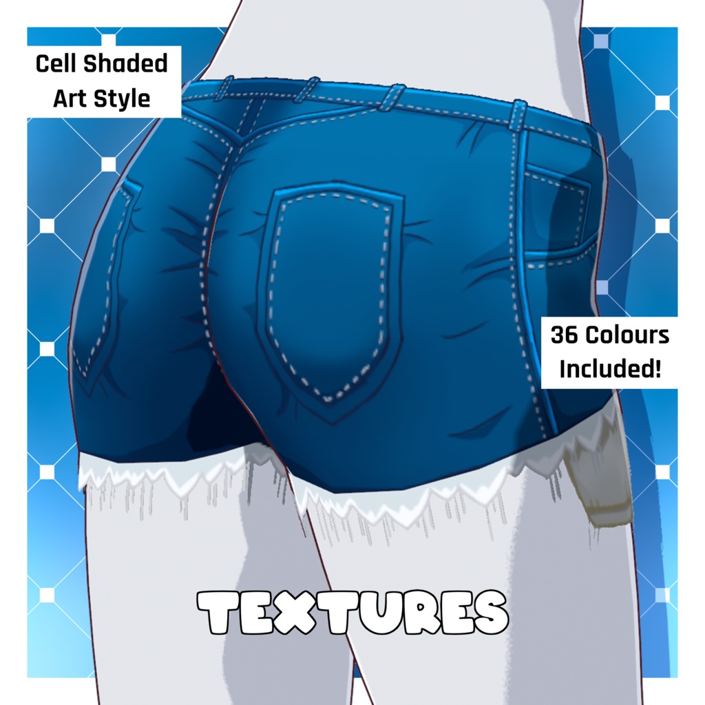 デニムショーツパック – 36種類【VRoid】 (Denim Shorts Pack x36)