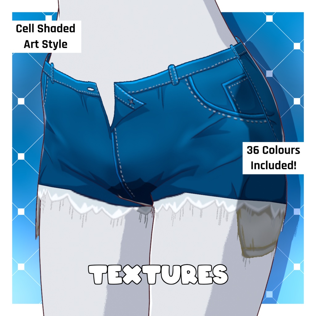 Denim Shorts Pack x 36 [VRoid Texture/テクスチャ]