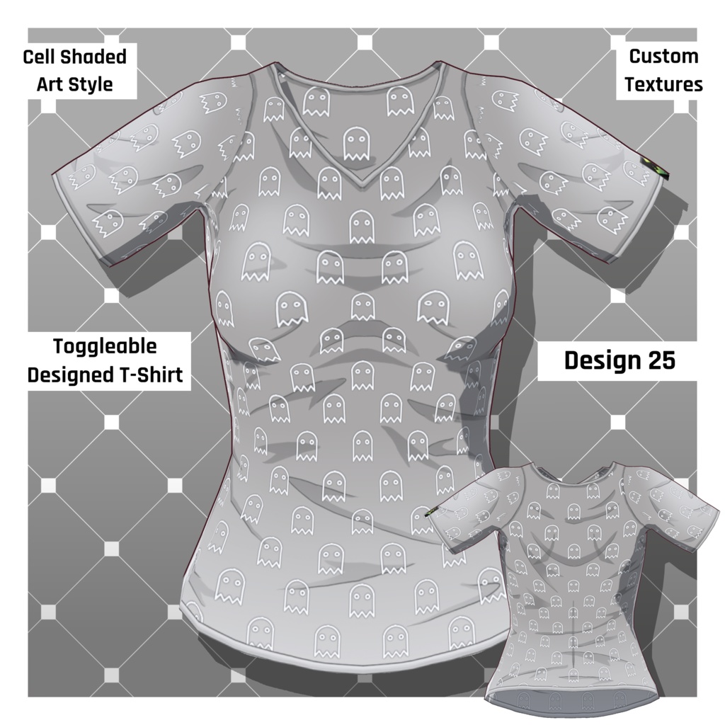 男女グラフィックTシャツ – 30種類以上【VRoid】 (30+ Male/Female Graphic Tees)