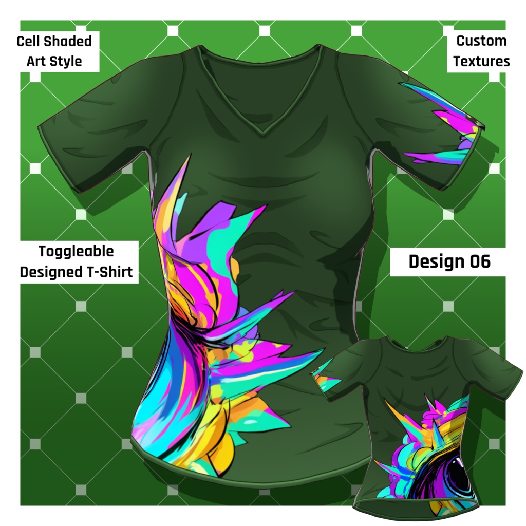 男女グラフィックTシャツ – 30種類以上【VRoid】 (30+ Male/Female Graphic Tees)