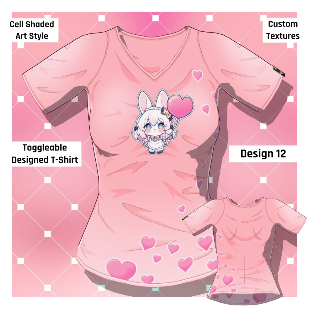 男女グラフィックTシャツ – 30種類以上【VRoid】 (30+ Male/Female Graphic Tees)