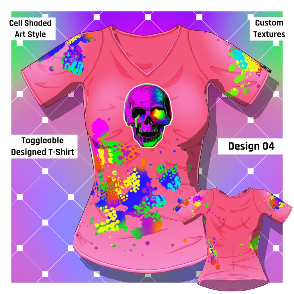 男女グラフィックTシャツ – 30種類以上【VRoid】 (30+ Male/Female Graphic Tees)