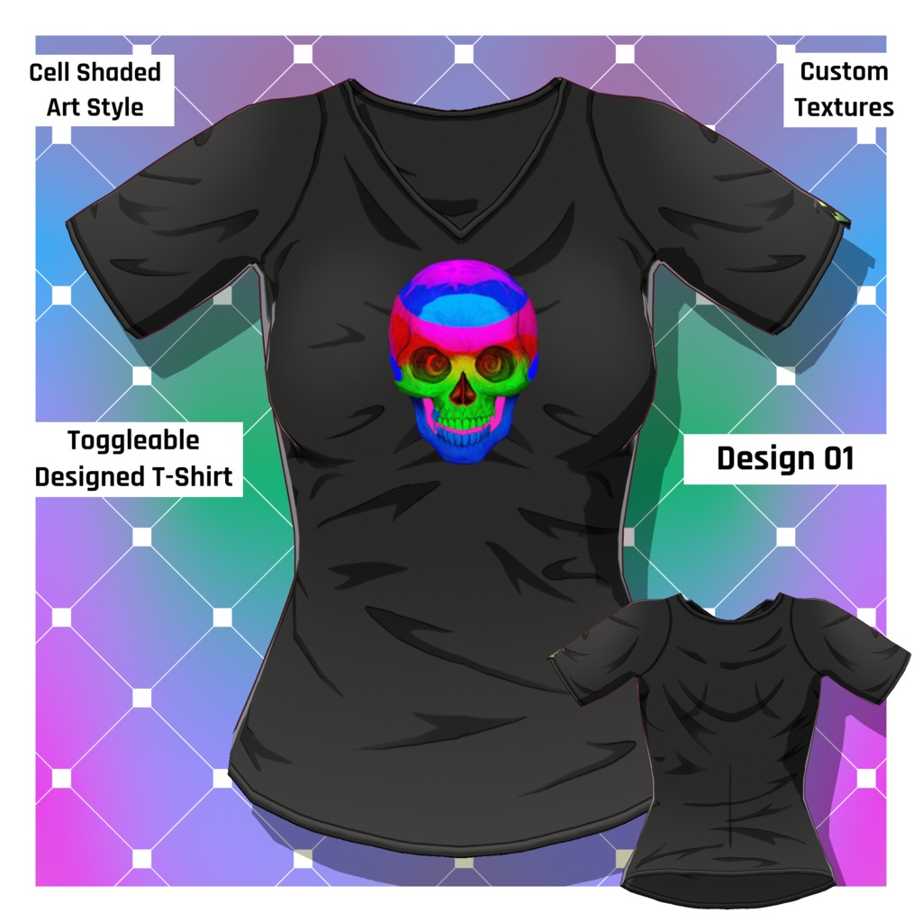 男女グラフィックTシャツ – 30種類以上【VRoid】 (30+ Male/Female Graphic Tees)