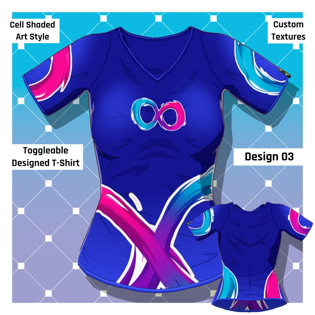 男女グラフィックTシャツ – 30種類以上【VRoid】 (30+ Male/Female Graphic Tees)