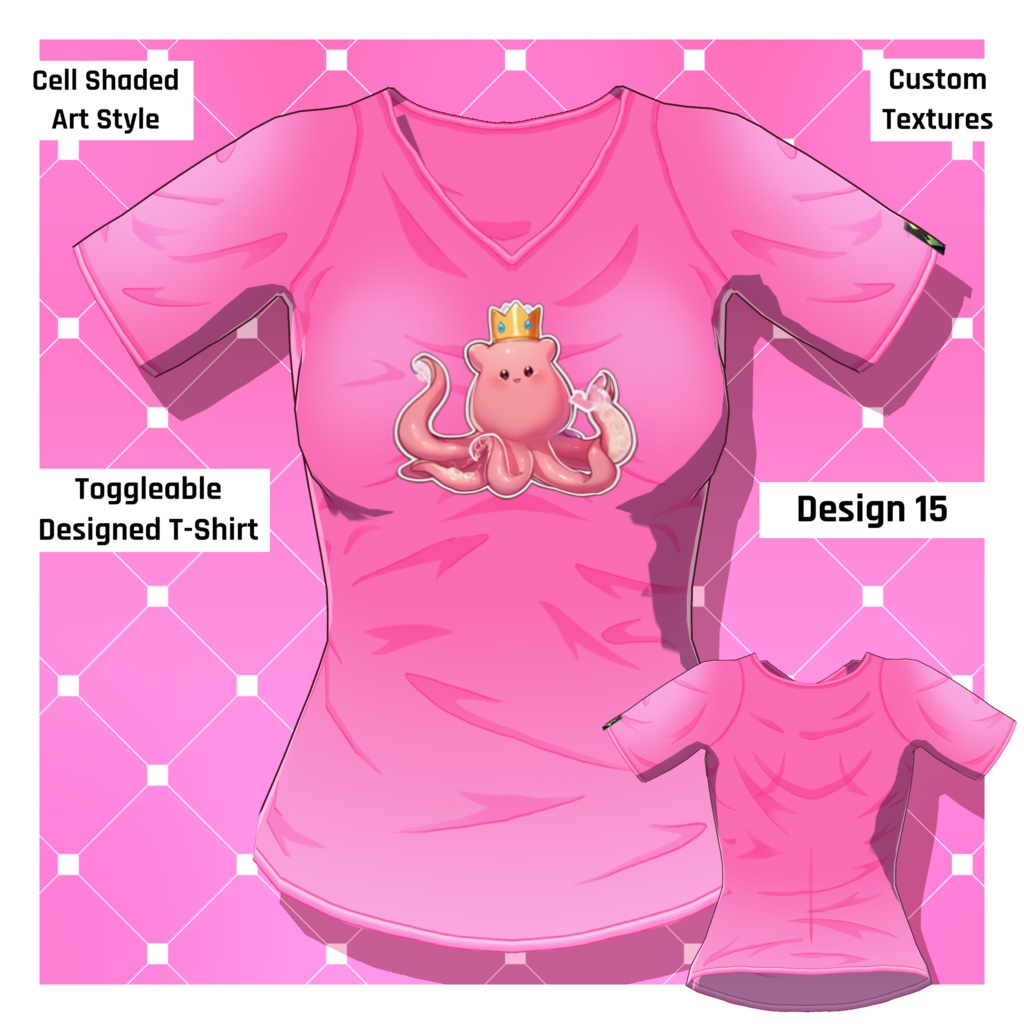 男女グラフィックTシャツ – 30種類以上【VRoid】 (30+ Male/Female Graphic Tees)