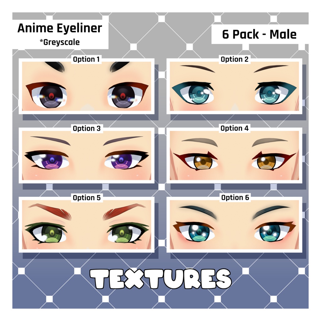 Vol. 1 - 原神風アイライナー - 男性用 【VRoid】 (Vol. 1 - Genshin Inspired Eyeliners - Male)