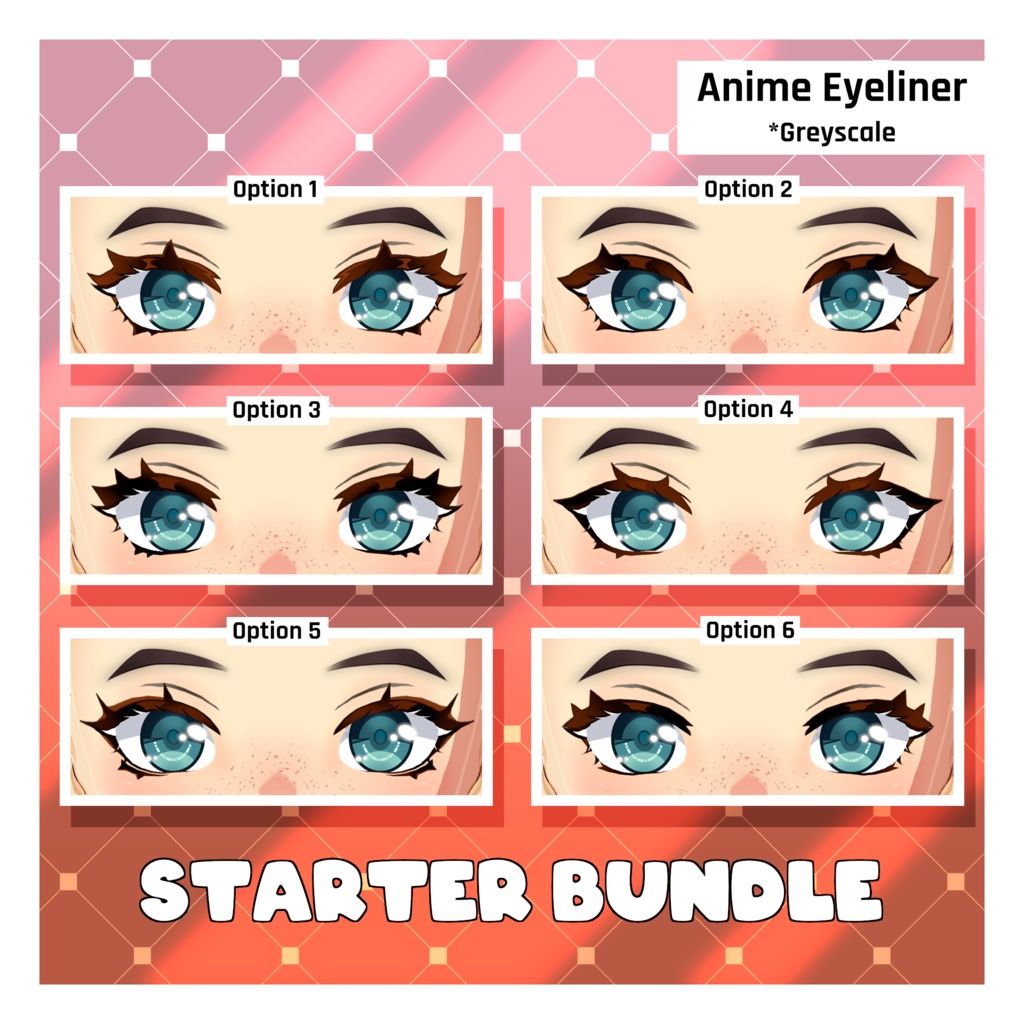 アニメ風女性Vチューバースターターバンドル / ベース + スキン + 髪型 + アイライナー + 目 + メガネ 【VRoid】 (Anime-Style Female vTuber Starter Bundle / Base + Skin + Hair + Eyeliner + Eyes + Glasses)