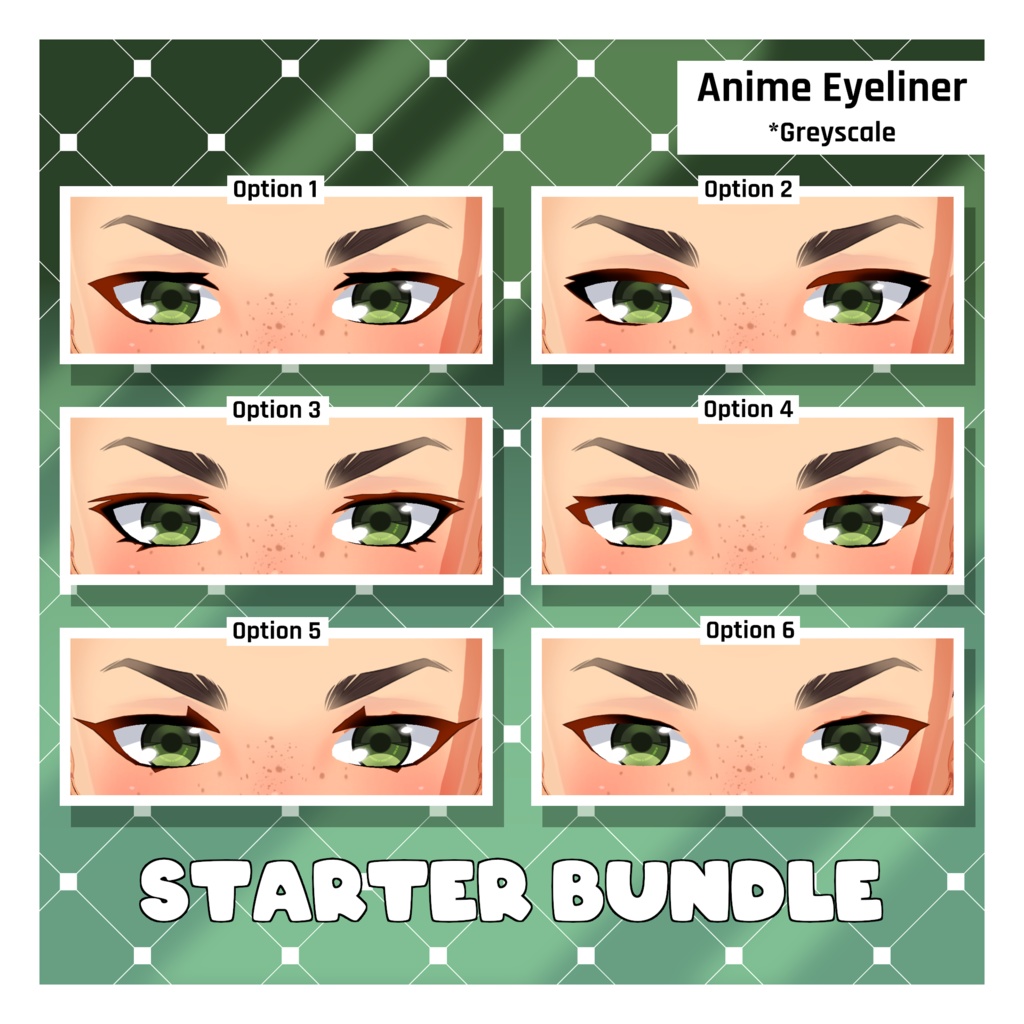 アニメ風男性VTuberスターターバンドル / ベース + 肌 + 髪 + アイライナー + 目 + メガネ 【VRoid】 (Anime-Style Male vTuber Starter Bundle / Base + Skin + Hair + Eyeliner + Eyes + Glasses)