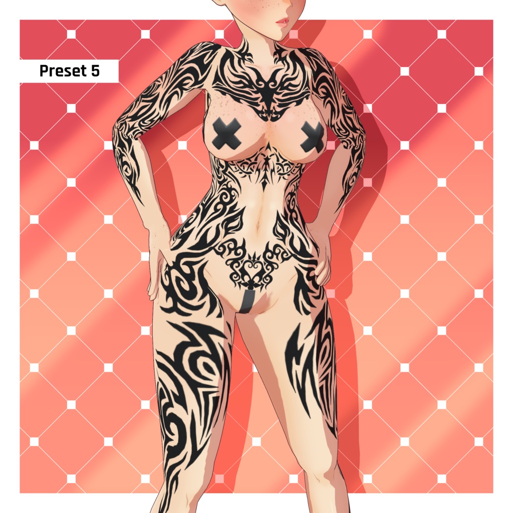 トライバルタトゥー セパレートトグルパック 【VRoid】 Tribal Tattoos Separate Toggles Pack