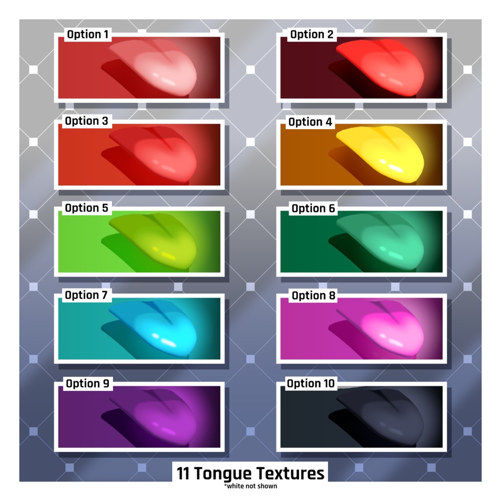 口の切り替えパック - 人間&モンスター / 歯 / 歯茎 / 舌 / 扁桃腺 【VRoid テクスチャ】 Mouth Toggles Pack - Human & Monster / Teeth / Gums / Tongue / Tonsils