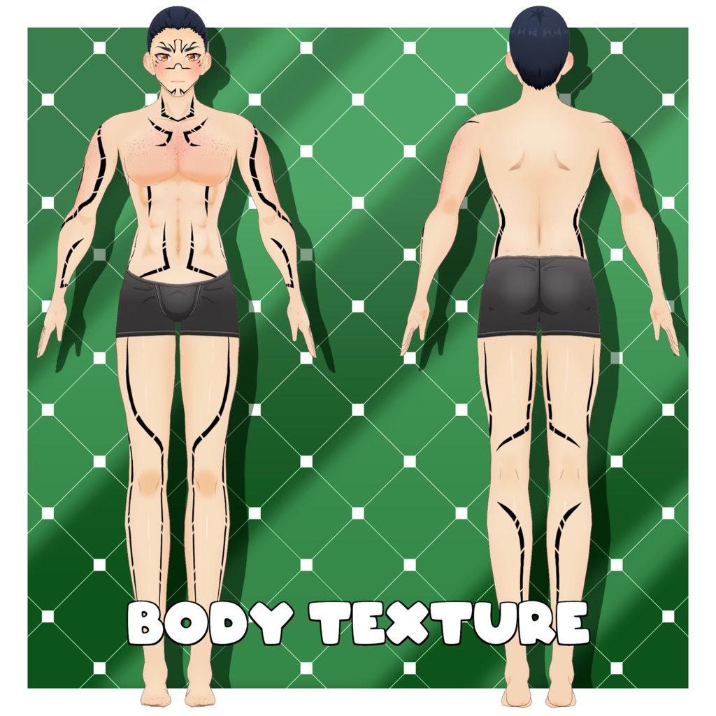 シンプルなトライバルタトゥーパック 【VRoid】 Simple Tribal Tattoos Pack