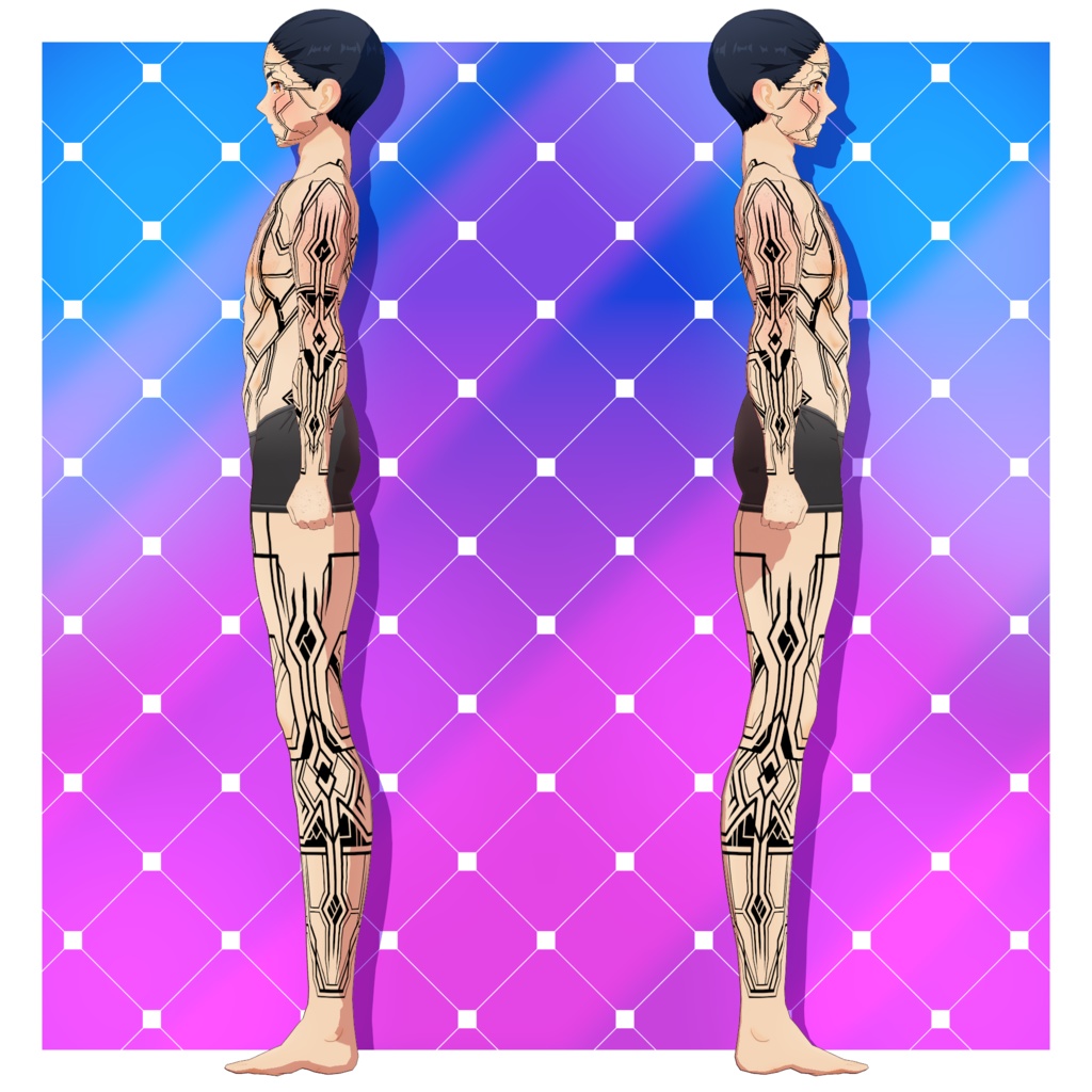 未来的なパターンのタトゥーパック 【VRoid】 Futuristic Pattern Tattoo Pack