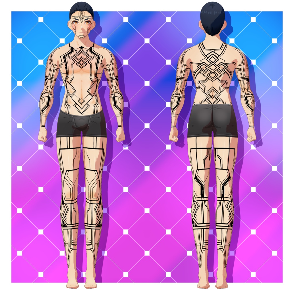 未来的なパターンのタトゥーパック 【VRoid】 Futuristic Pattern Tattoo Pack