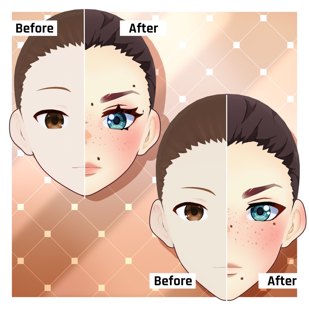 究極の顔の質感バンドル 【VRoid】 Ultimate Face Texture Bundle