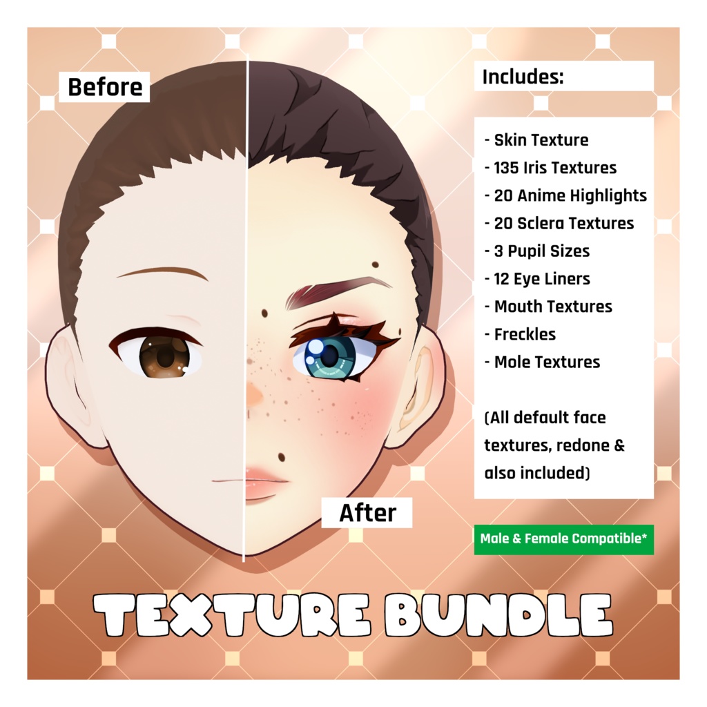 究極の顔の質感バンドル 【VRoid】 Ultimate Face Texture Bundle