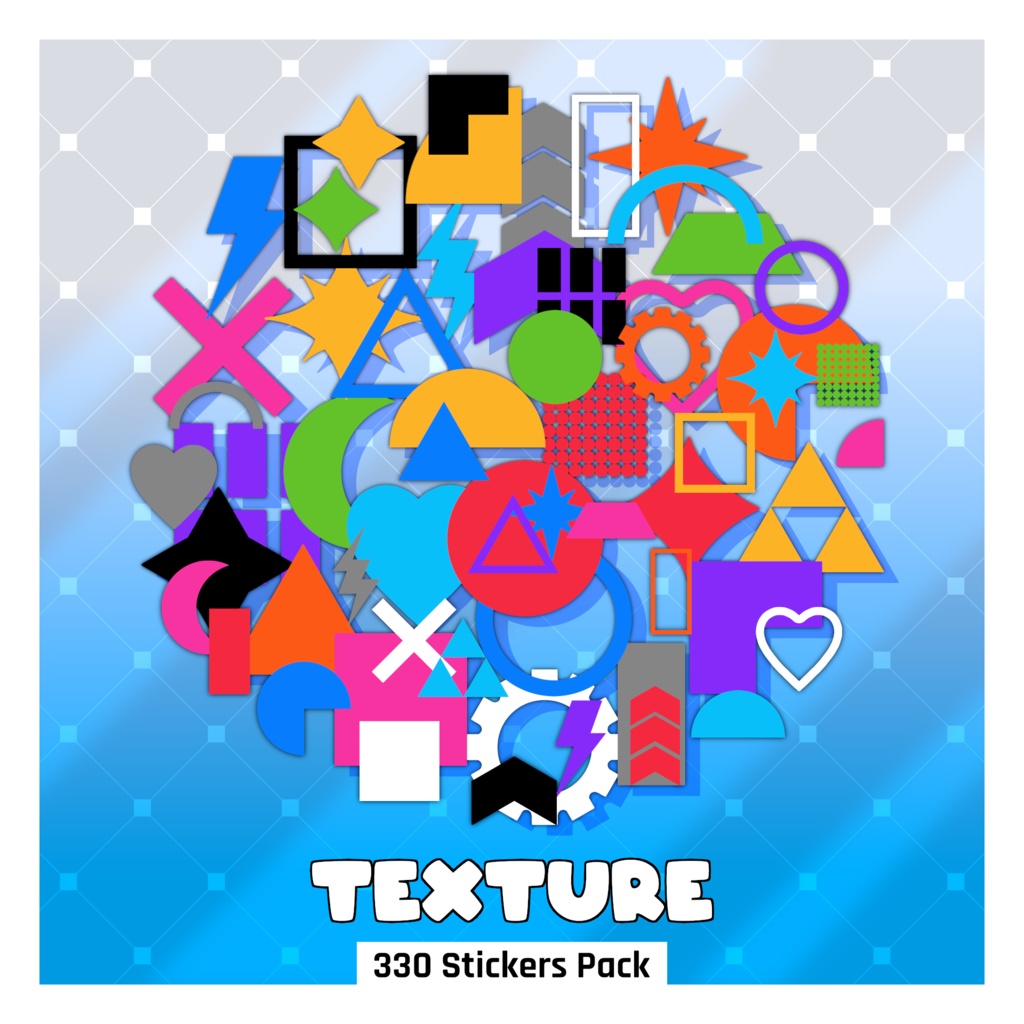 シンプルな図形ステッカー36枚セット 【VRoid】 36 Simple Shapes Stickers Pack