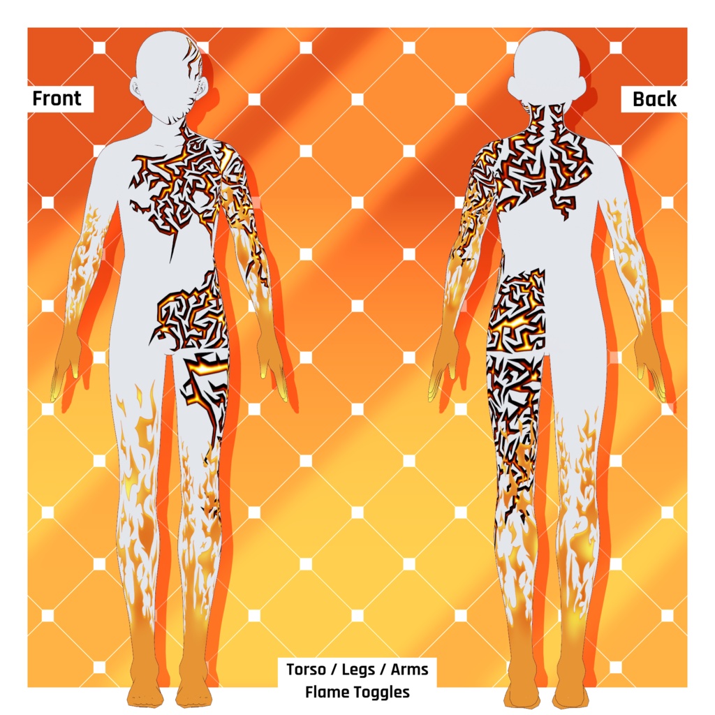 エレメンタル - 炎のテクスチャパック 【VRoid】 Elemental - Fire Texture Pack