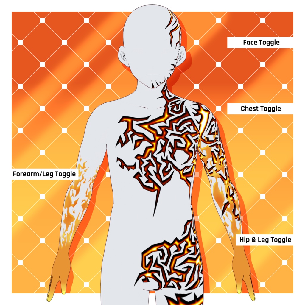 エレメンタル - 炎のテクスチャパック 【VRoid】 Elemental - Fire Texture Pack
