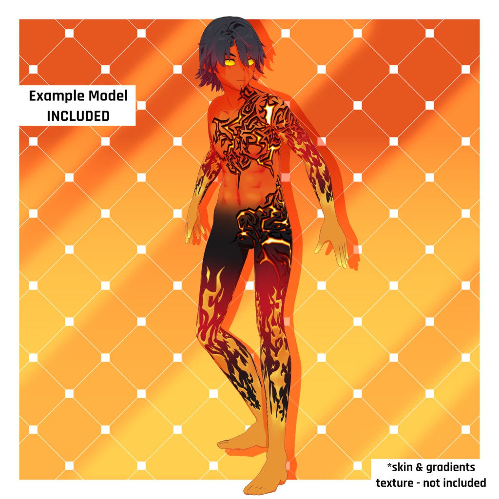 エレメンタル - 炎のテクスチャパック 【VRoid】 Elemental - Fire Texture Pack
