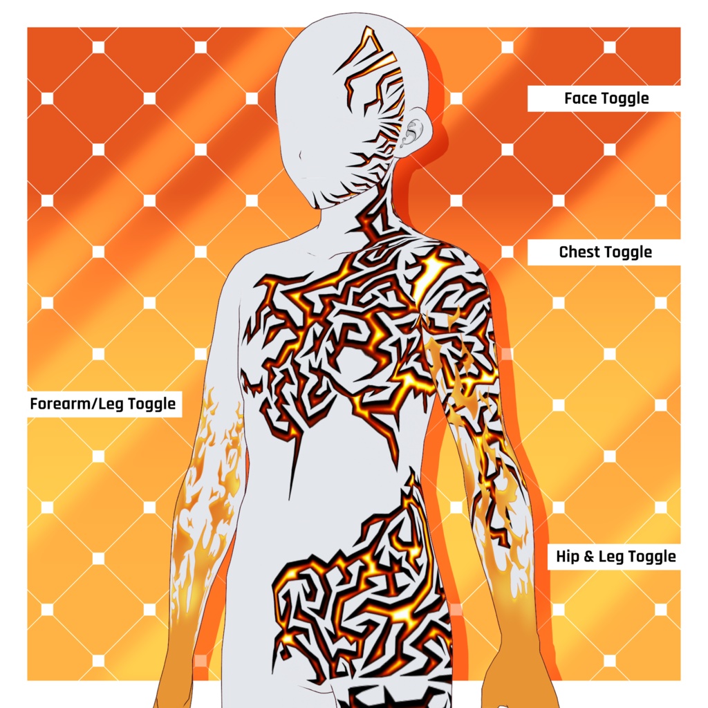 エレメンタル - 炎のテクスチャパック 【VRoid】 Elemental - Fire Texture Pack