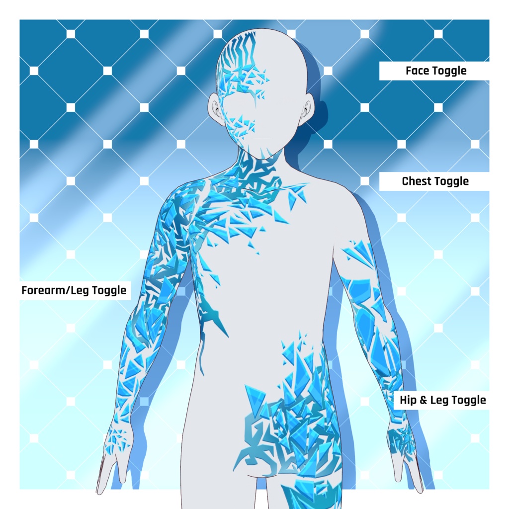 エレメンタル - フロストテクスチャパック 【VRoid】 Elemental - Frost Texture Pack