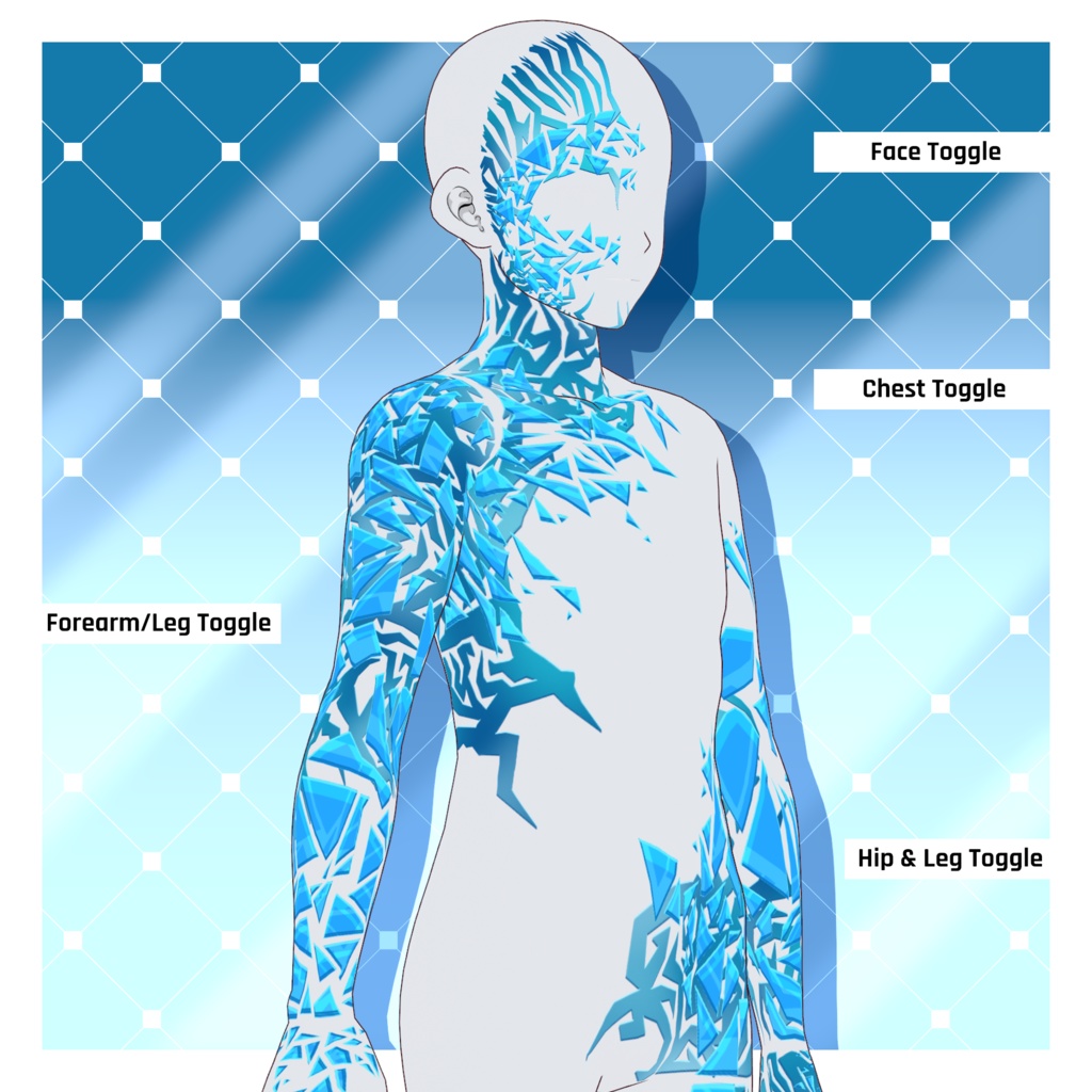 エレメンタル - フロストテクスチャパック 【VRoid】 Elemental - Frost Texture Pack