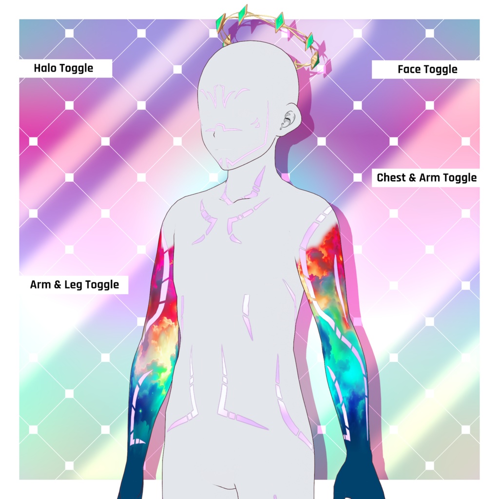 エレメンタル - セレスティアルテクスチャパック 【VRoid】 Elemental - Celestial Texture Pack