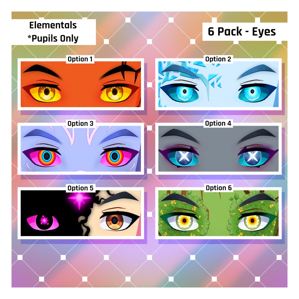 エレメンタルズ・アイパック 【VRoid】 Elementals Eye Pack