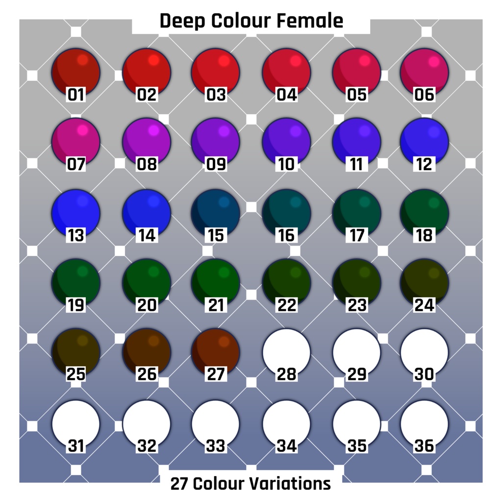 女性 ファンタジースキンカラーテクスチャパック - ディープ 【VRoid】 Female Fantasy Skin Colours Texture Pack - Deep