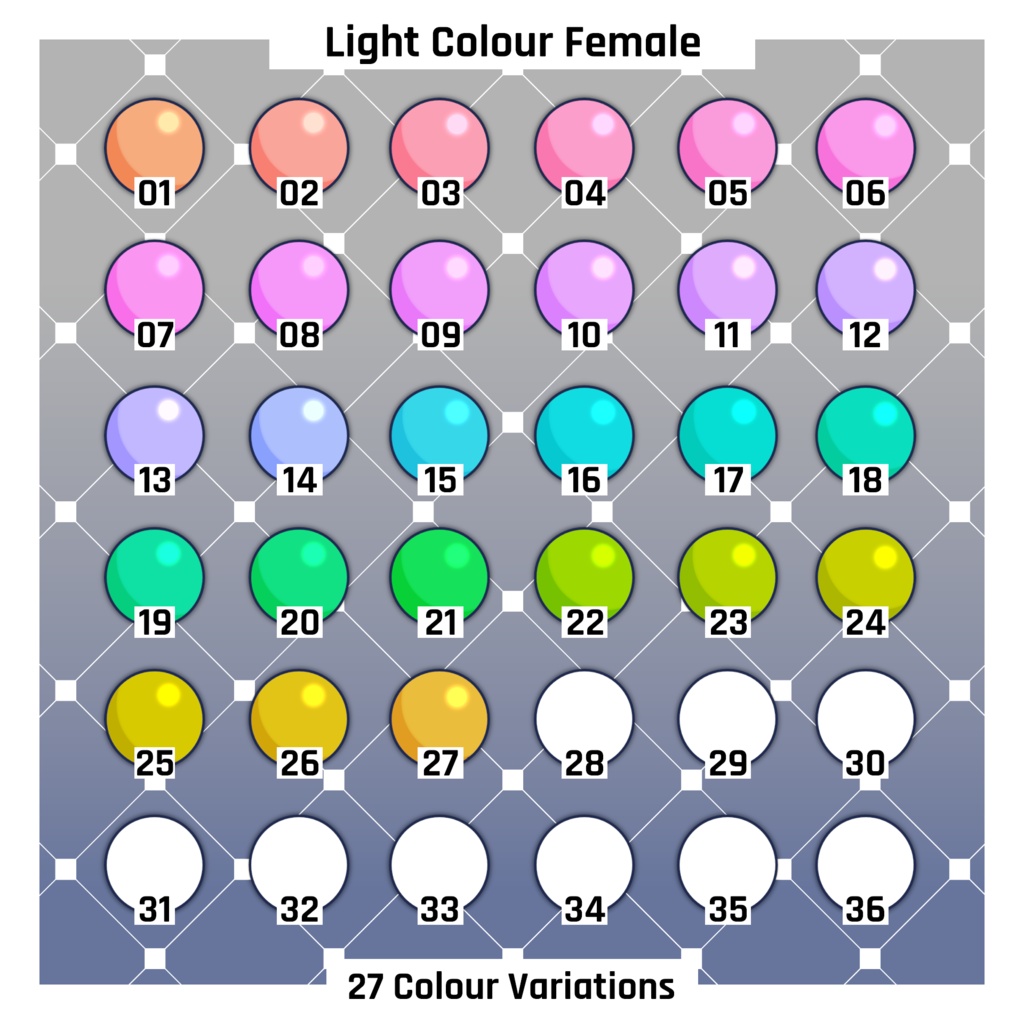 女性 ファンタジースキンカラーテクスチャパック - ライト 【VRoid】 Female Fantasy Skin Colours Texture Pack - Light