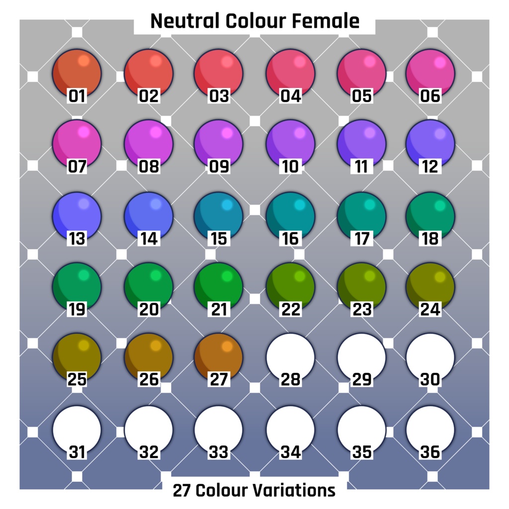 女性向けファンタジースキンカラーテクスチャパック - ニュートラル 【VRoid】 Female Fantasy Skin Colours Texture Pack - Neutral