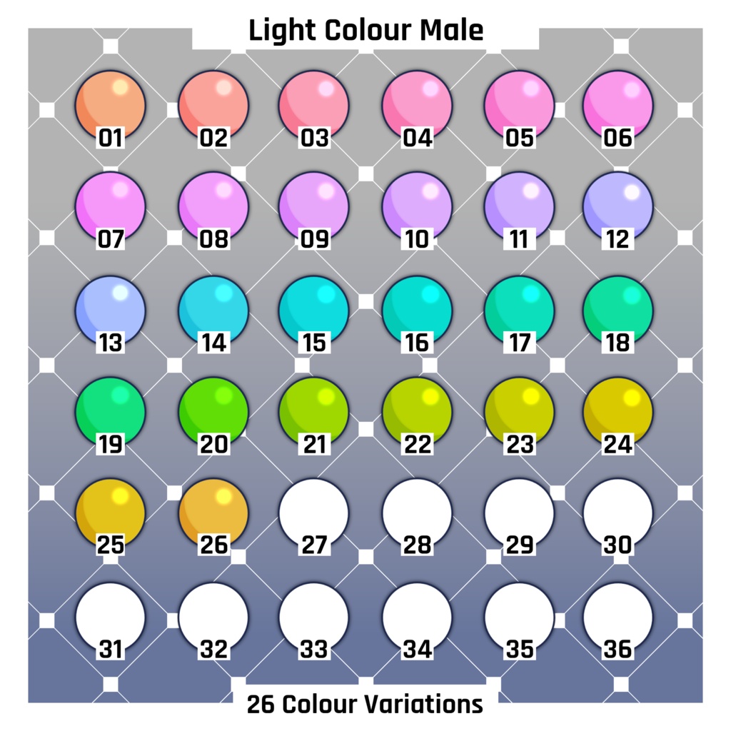男性向けファンタジースキンカラーテクスチャパック - ライト 【VRoid】 Male Fantasy Skin Colours Texture Pack - Light